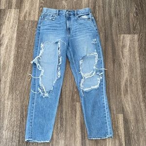 American Eagle distressed mom jeans